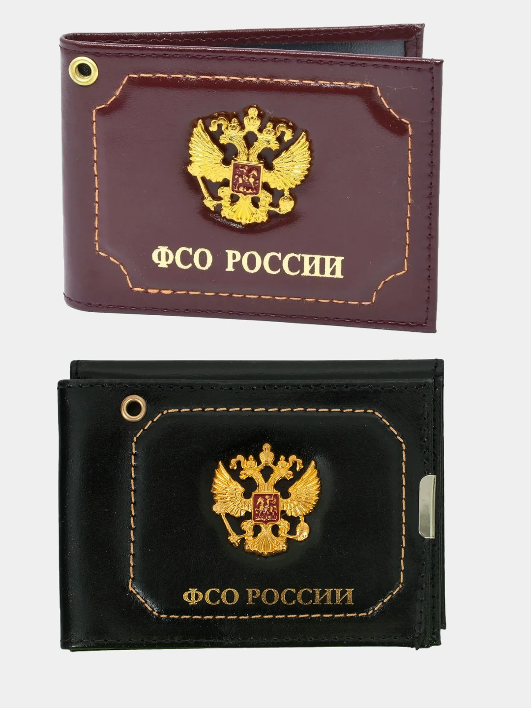 Бордовый обложка "ФСО России", бордовый, черный