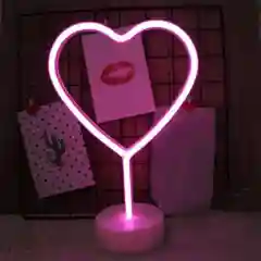 Серый неоновый LED светильник I Светодиодная лампа I Ночник настольный