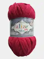 Вишнёвый пряжа плюшевая велюровая Ализе Веллуто Velluto Alize 100 г 68 м