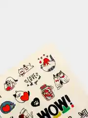 Наклейки для ногтей, слайдеры для маникюра и педикюра. Кошки, надписи , сердечки, любовь
