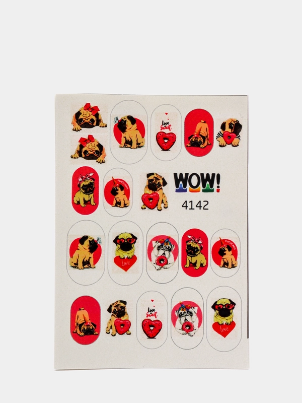Набор слайдеров для ногтей "I am WOW: животные, птицы, собачки, лисички", 5 штук