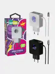 СЗУ More Choice NC48i, 2USB, 2.4A, встроенный кабель Lightning, LED подсветка