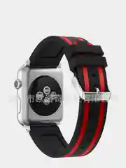 Багровый ремешок для Apple Watch 38 мм. двухцветный с полоской