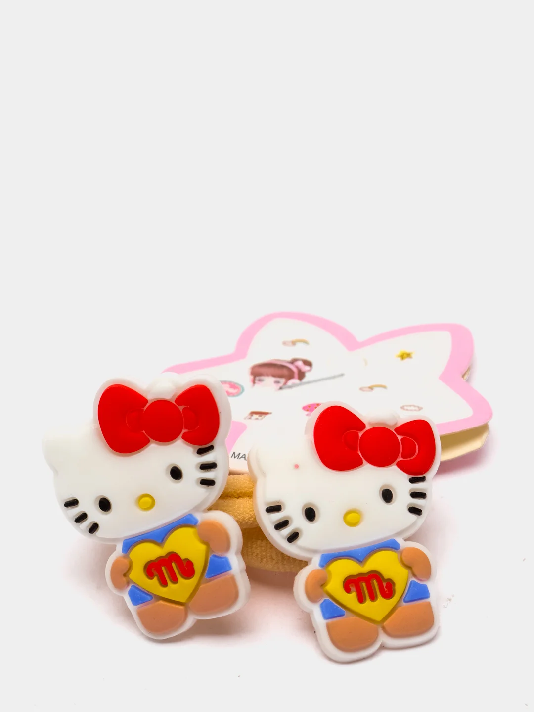 Горчичный резинки для волос мультяшные "Hello kitty - Хелло Китти" и "Единорог"
