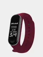 Багровый ремешок Krutoff для Xiaomi Mi Band 3 / 4 (Сяоми Ми Бэнд 3 / 4), силиконовый