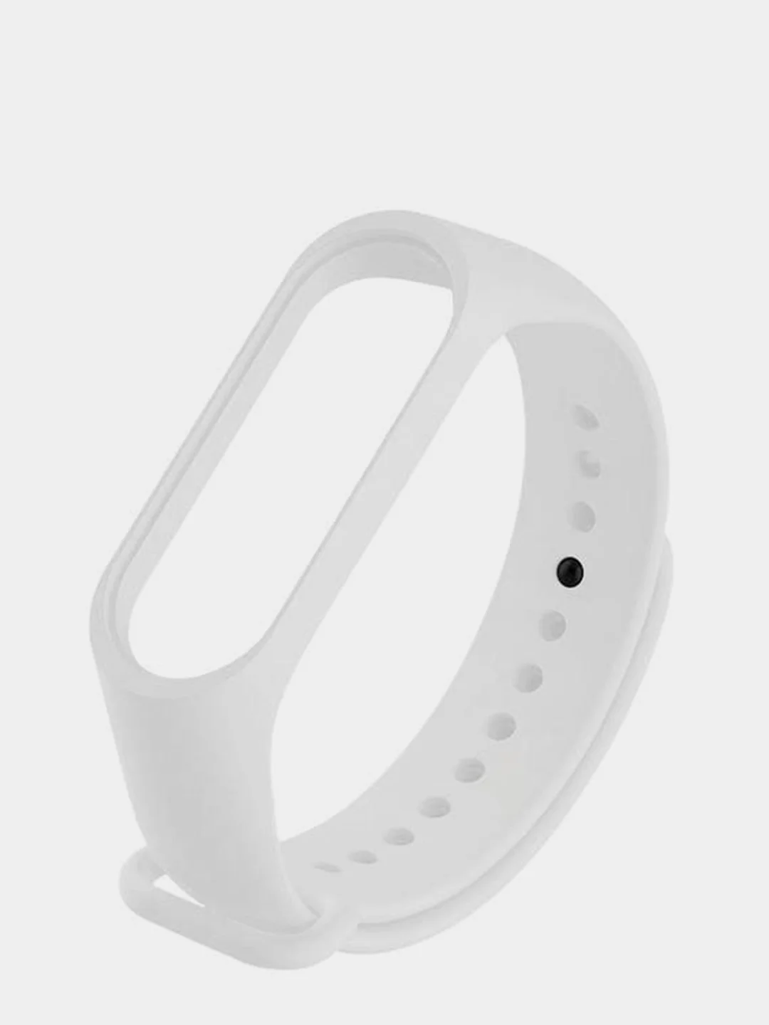 Белый ремешок Krutoff для Xiaomi Mi Band 3 / 4 (Сяоми Ми Бэнд 3 / 4), силиконовый