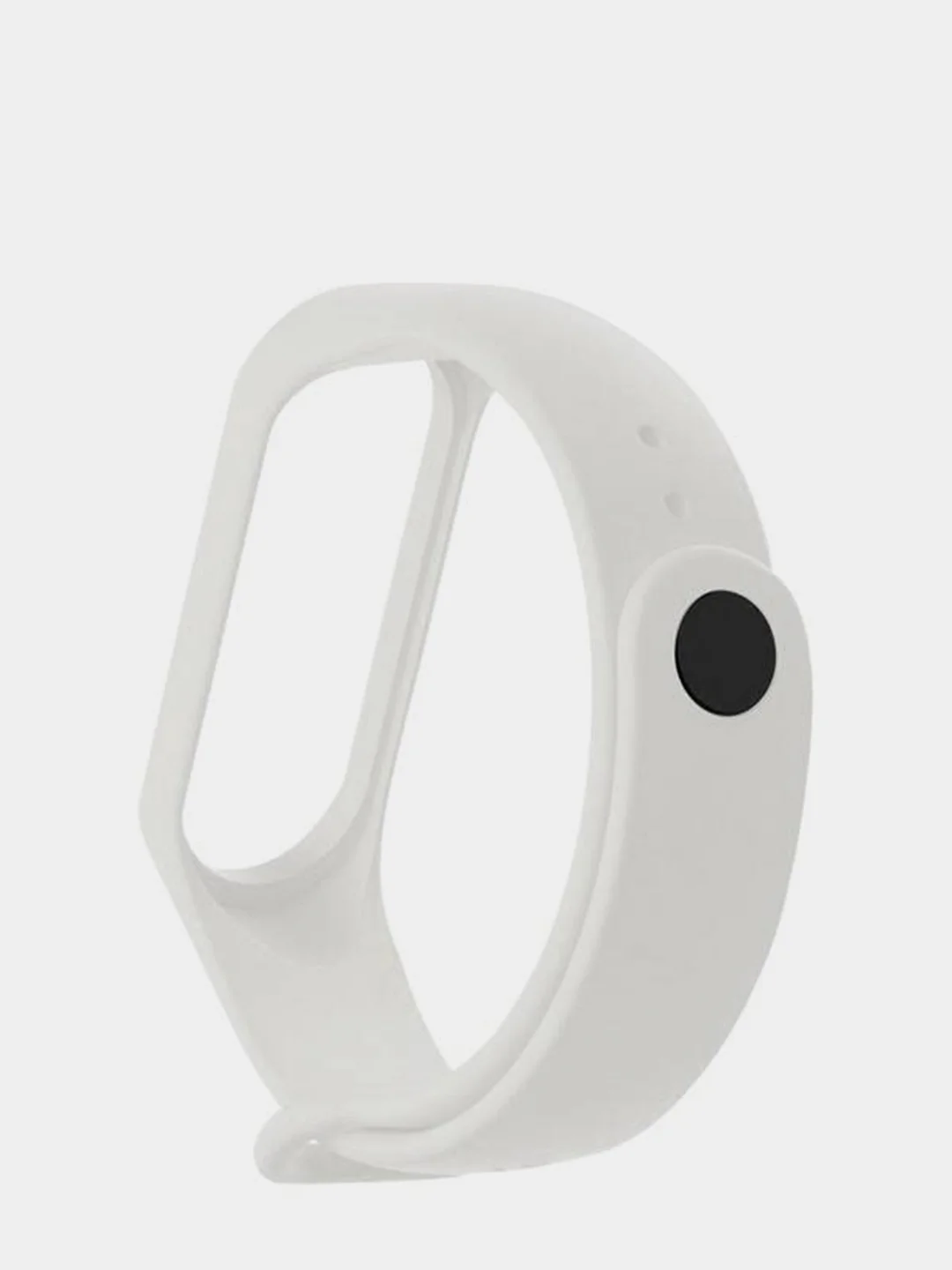 Белый ремешок Krutoff для Xiaomi Mi Band 3 / 4 (Сяоми Ми Бэнд 3 / 4), силиконовый