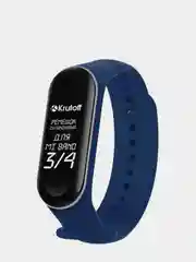 Синий ремешок Krutoff для Xiaomi Mi Band 3 / 4 (Сяоми Ми Бэнд 3 / 4), силиконовый