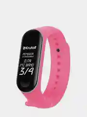 Розовый krutoff / Ремешок силиконовый для Xiaomi Mi Band 3/4 (Сяоми Ми Бэнд 3/4)
