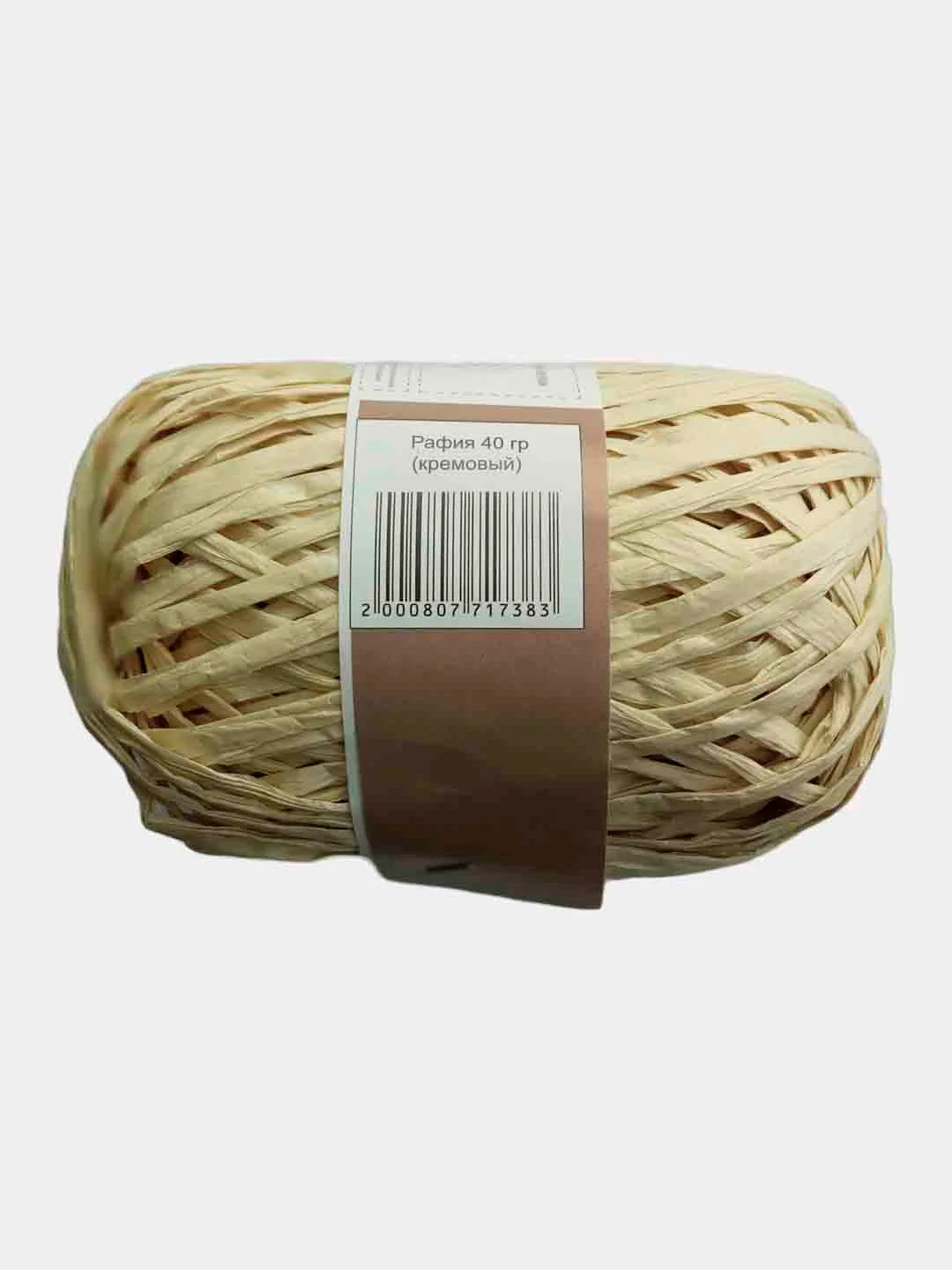 Кремовый пряжа Рафия 40г 50 м Raffia Переработанные листья пальмы "Рафия"-100%