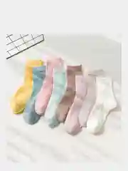 Носки женские хлопковые высокие, однотонные, впитывающие