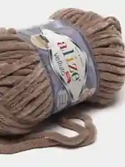 Хаки пряжа плюшевая Alize Velluto, 100% микрополиэстер, 100 г, 68 м