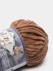 Коричневый пряжа плюшевая Alize Velluto, 100% микрополиэстер, 100 г, 68 м
