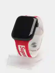 Алый ремешок силиконовый с рисунком для Apple Watch
