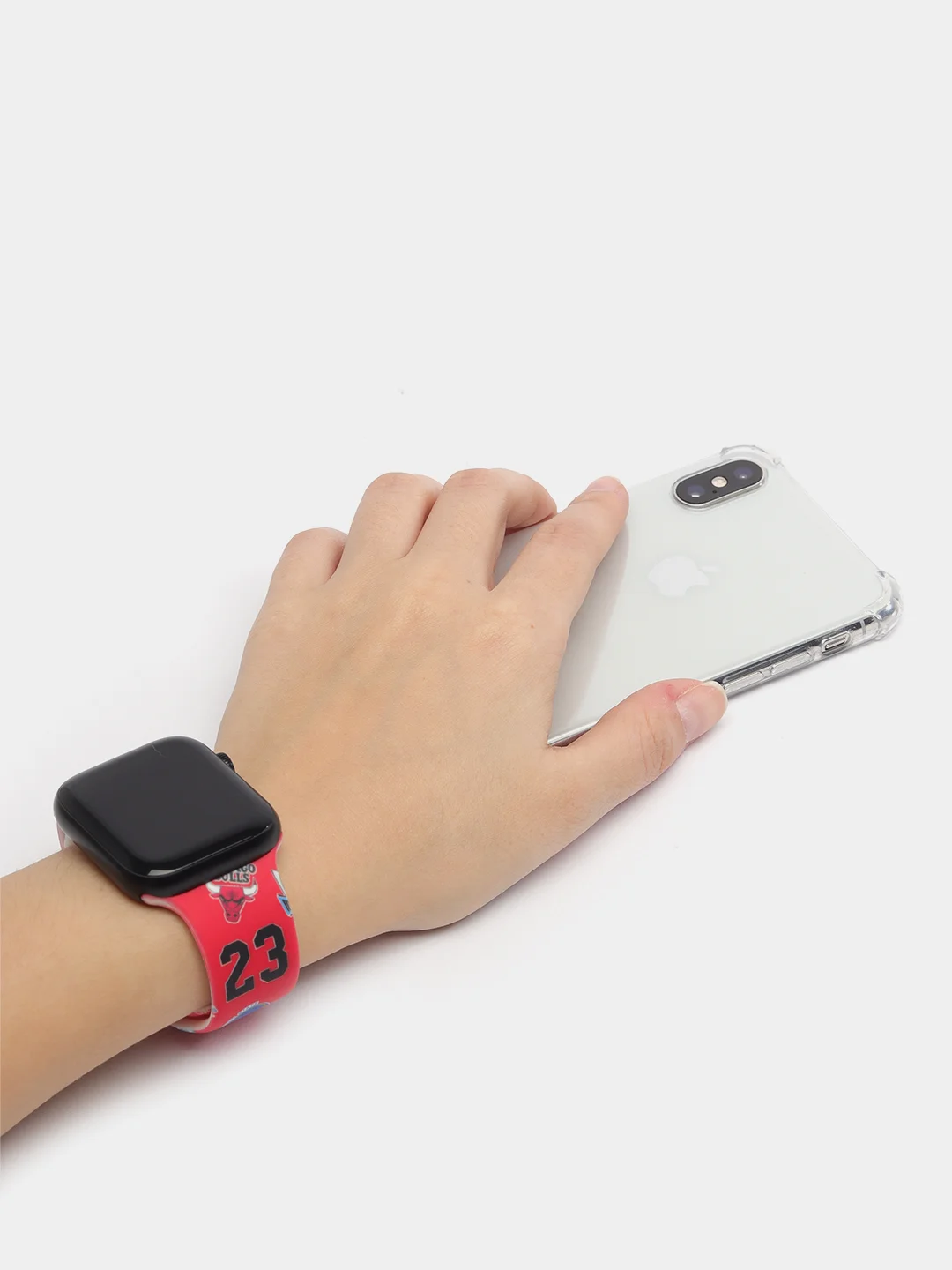 Аметистовый ремешок силиконовый с рисунком для Apple Watch