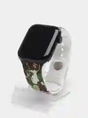 Зелёный хаки ремешок силиконовый с рисунком для Apple Watch