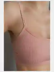 Коралловый меланж комплект нижнего белья: топ и трусы, рубчик