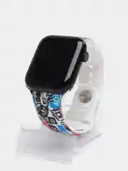 Вишнёвый ремешок силиконовый с рисунком для Apple Watch