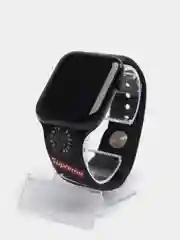 Черный ремешок силиконовый с рисунком для Apple Watch