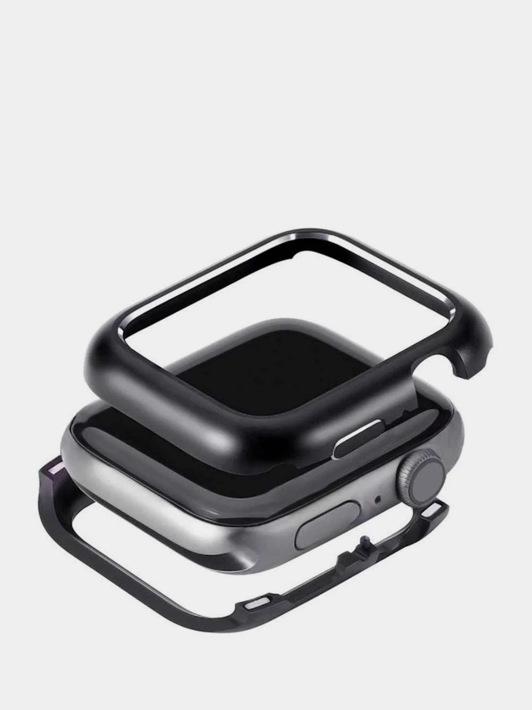 Черный бампер для Apple Watch (эпл вотч), металлический, 2 цвета