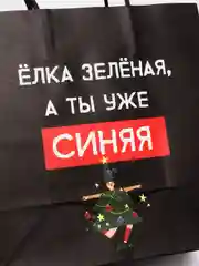 Зеленый пакет подарочный Новый год, 22 х 22 х 11 см, 17 видов