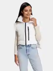 Белый жилет укороченный женский стеганный, утепленный