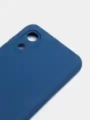 Синий меланж чехол для Samsung A03 Core с защитой камеры и с бархатом внутри