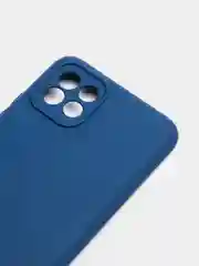 Темно-синий чехол Samsung A03 c защитой камеры и бархатом внутри