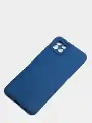 Темно-синий чехол Samsung A03 c защитой камеры и бархатом внутри