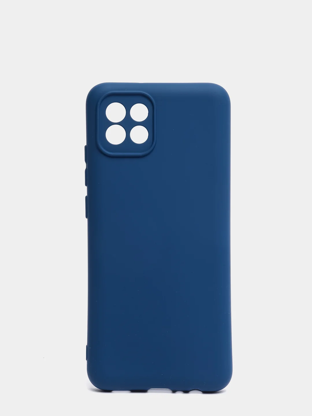 Темно-синий чехол Samsung A03 c защитой камеры и бархатом внутри