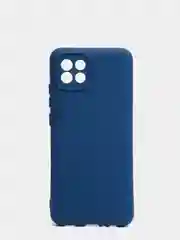Темно-синий чехол Samsung A03 c защитой камеры и бархатом внутри