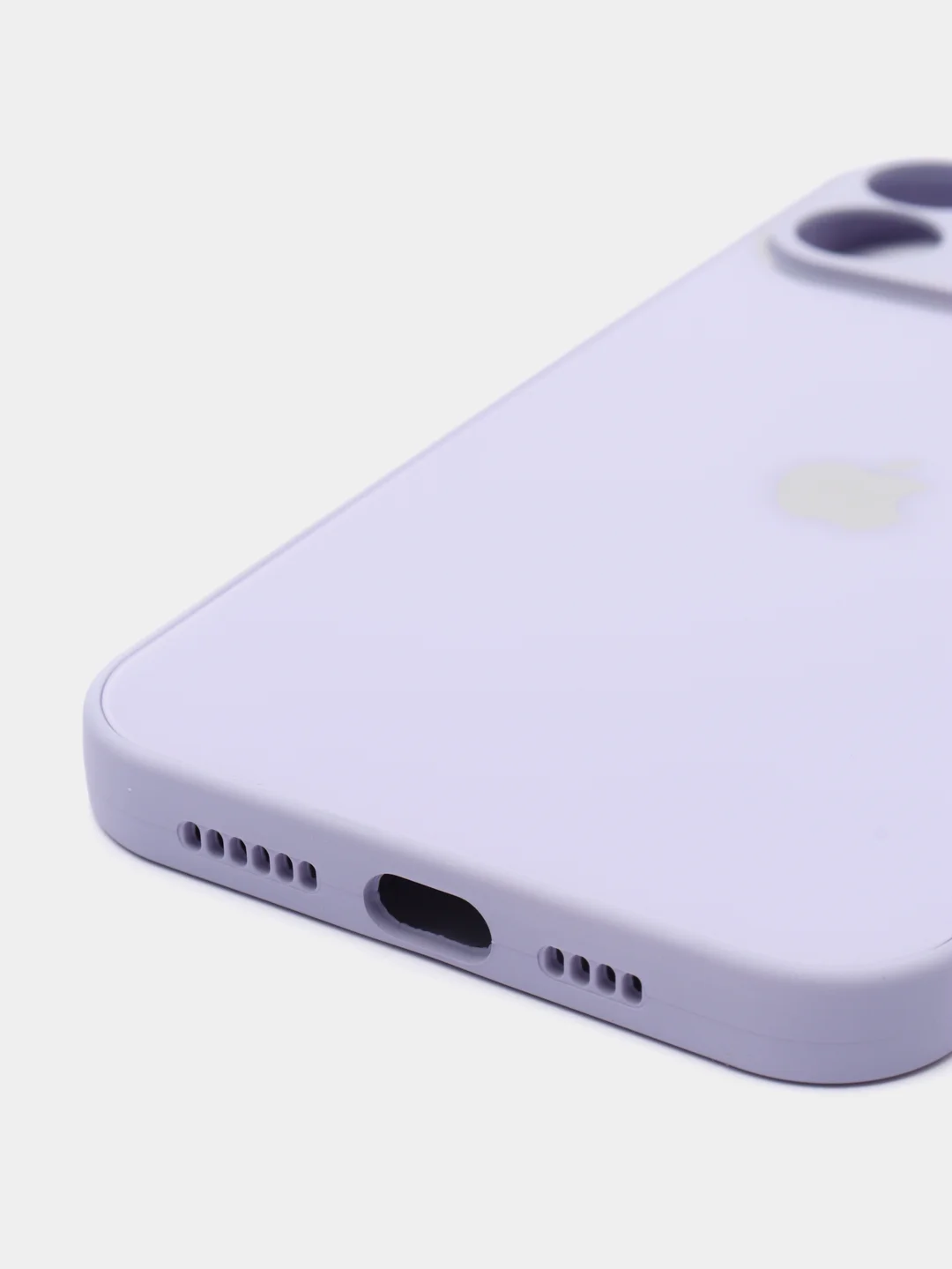 Лавандовый чехол силиконовый со стеклянной панелью для iPhone 13 Pro Max