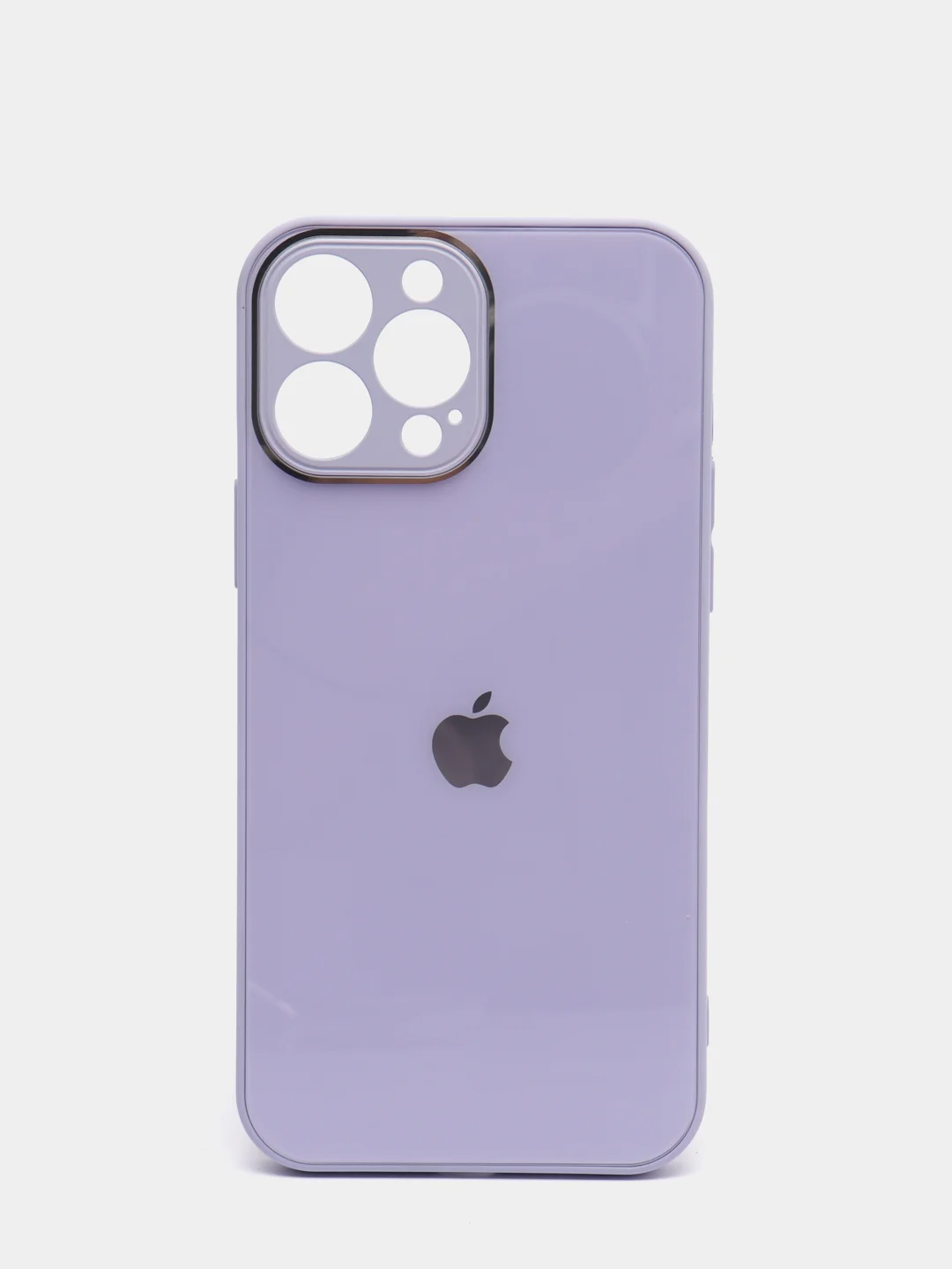 Лавандовый чехол силиконовый со стеклянной панелью для iPhone 13 Pro Max