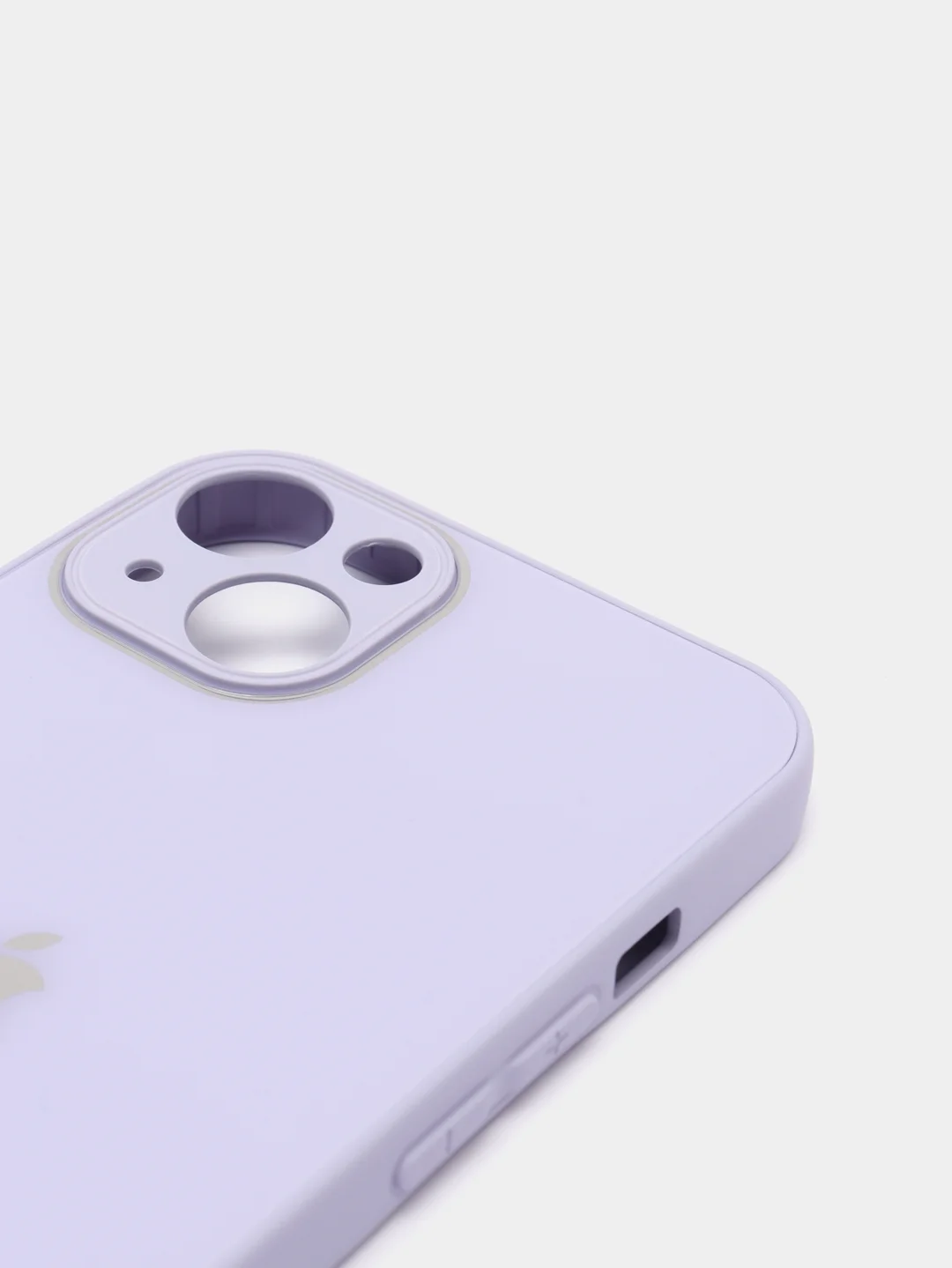 Лавандовый чехол силиконовый со стеклянной панелью для iPhone 13