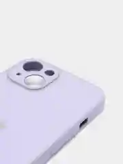 Лавандовый чехол силиконовый со стеклянной панелью для iPhone 13