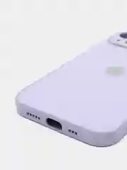 Лавандовый чехол силиконовый со стеклянной панелью для iPhone 13