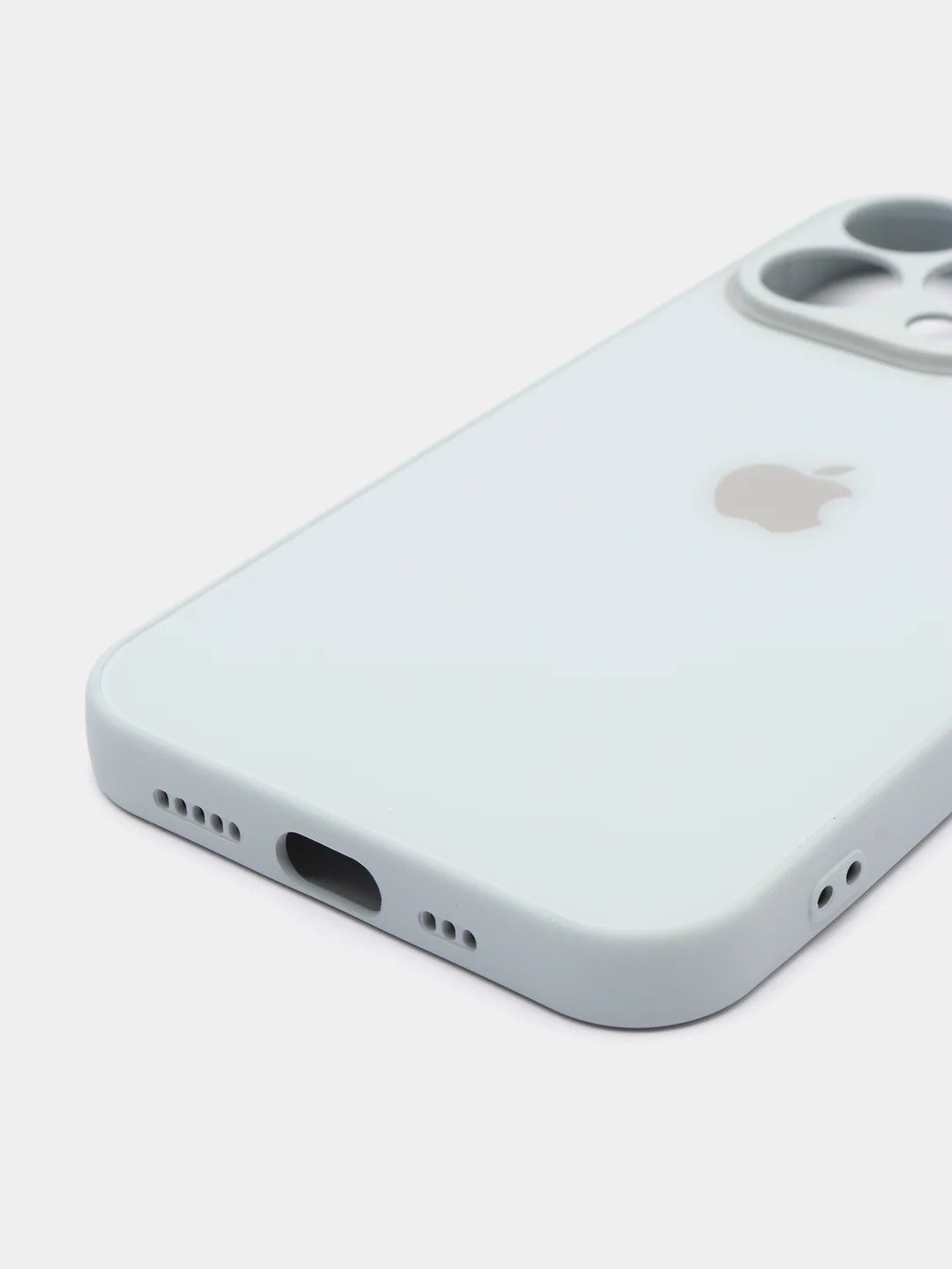 Ледяной чехол силиконовый со стеклянной панелью для iPhone 13 Pro