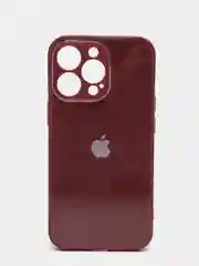 Тёмно-бордовый чехол силиконовый со стеклянной панелью для iPhone 13 Pro