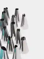 Серебряный насадки кондитерские, 24 штуки