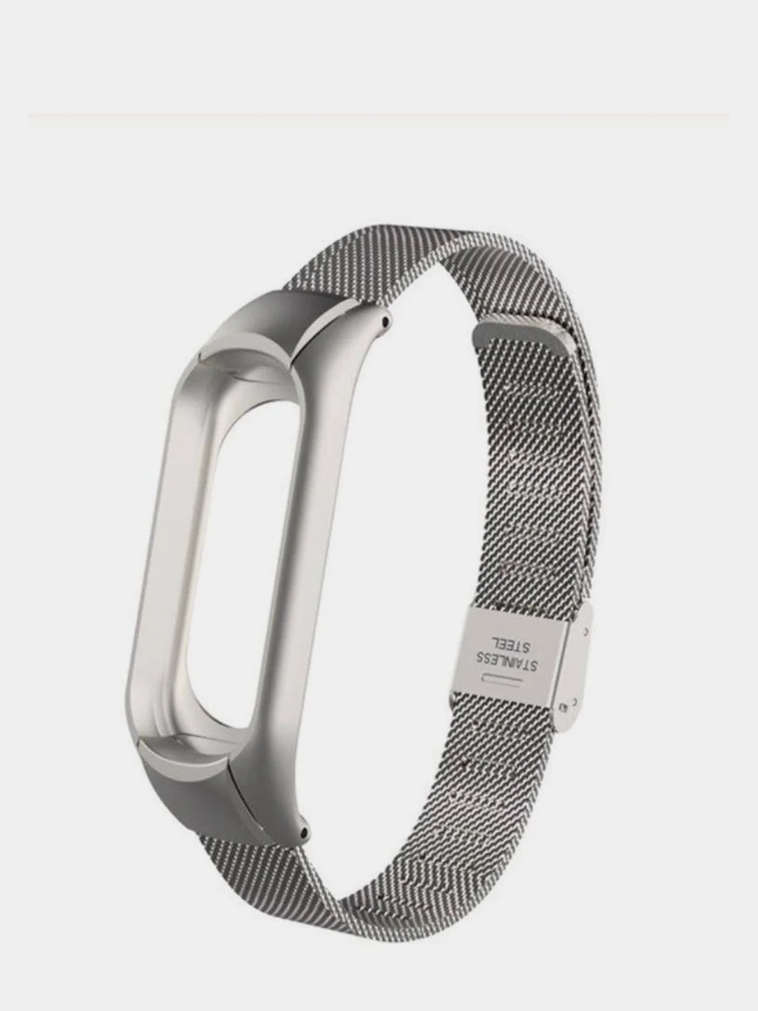 Серебряный ремешок Миланская петля для Xiaomi Mi Band 4