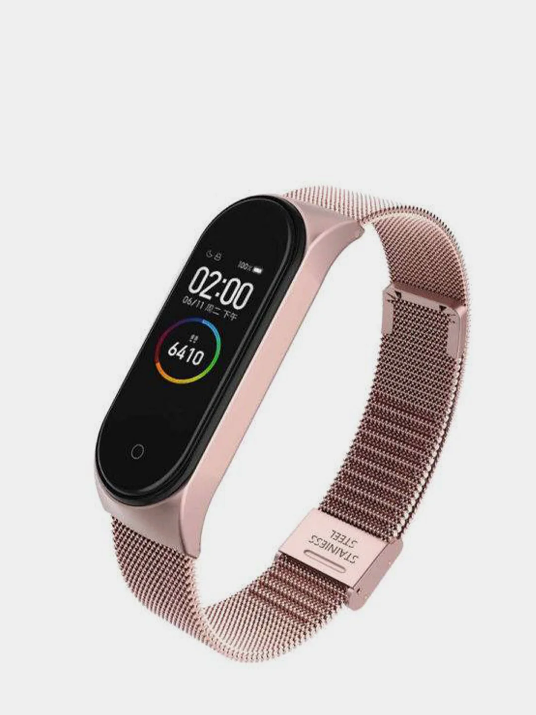Розовый ремешок Миланская петля для Xiaomi Mi Band 4