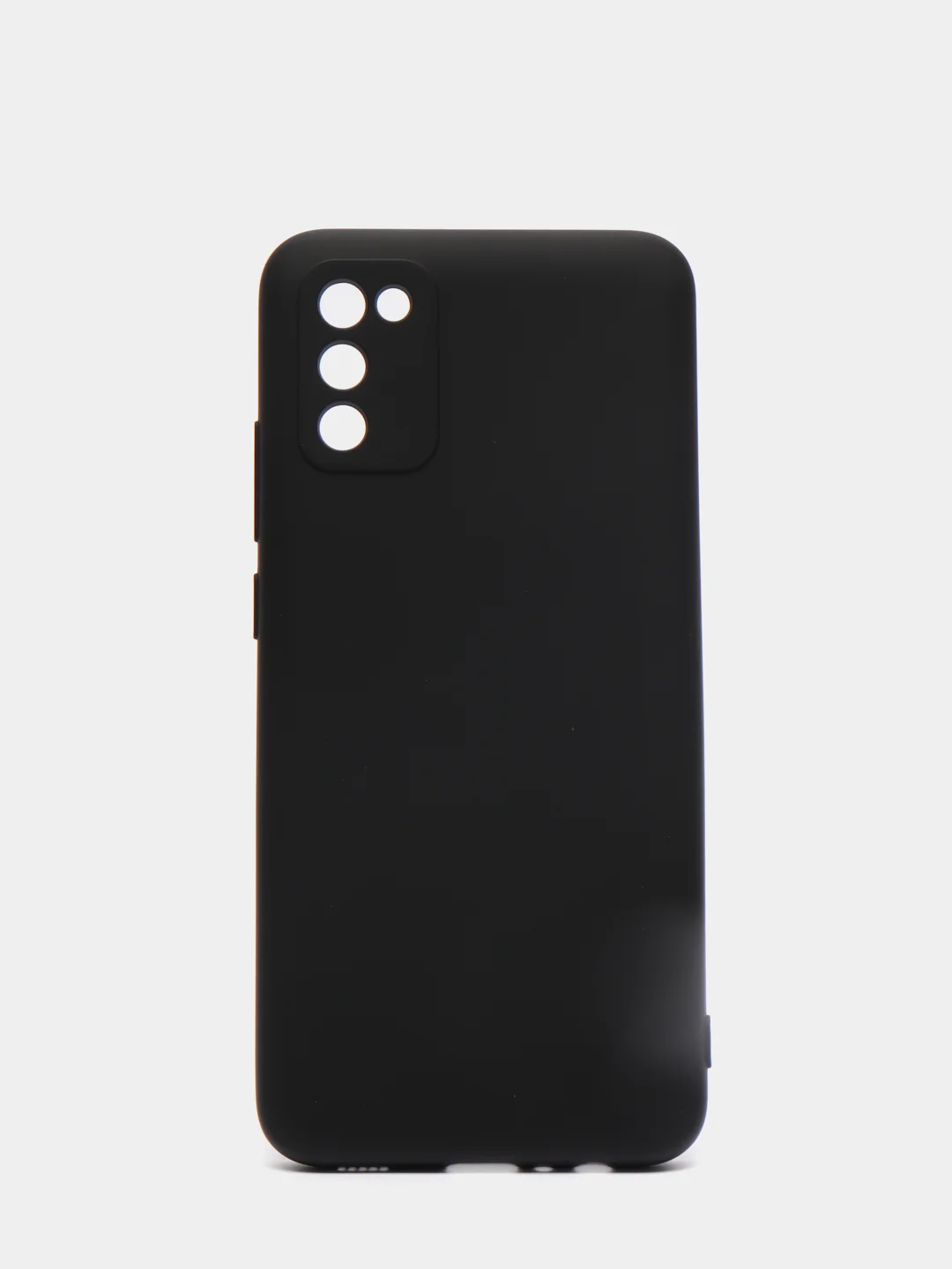 Черный чехол для Samsung A02s силиконовый c softtouch покрытием