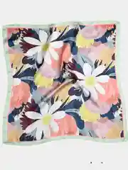 Кораллово-розовый шейный платок 55*55/Женский платок