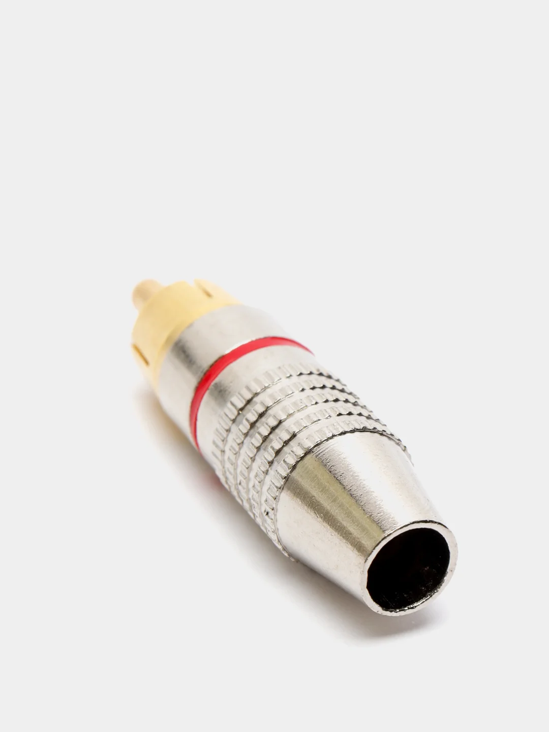 Штекер RCA, тюльпан, металл, винт SZC-0218, RP-213, красный