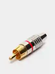 Штекер RCA, тюльпан, металл, винт SZC-0218, RP-213, красный