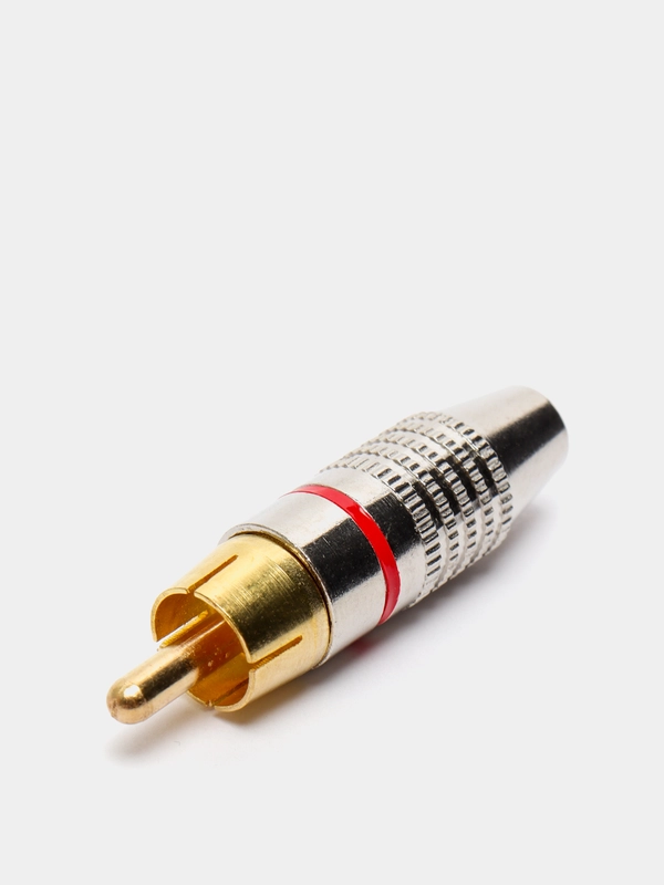 Штекер RCA, тюльпан, металл, винт SZC-0218, RP-213, красный