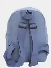 Синий меланж рюкзак детский со значками и игрушкой зайчиком, пикачу