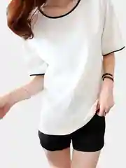 Белый футболка с каймой
