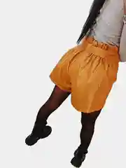 Шорты из экокожи на резинке летние, осенние, весенние
