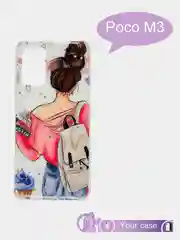 Чехол для Xiaomi Poco M3, Redmi 9T с принтом "Девушка"